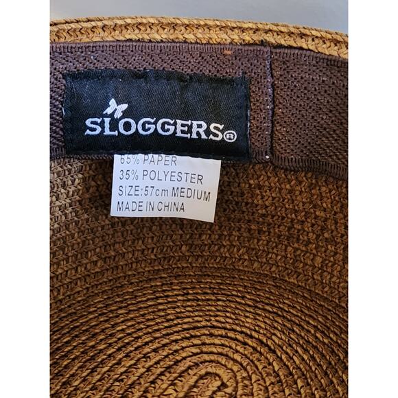Sloggers Sun Hat Paper straw wide brim chin strap gardening sz 22.5" Sz M EUC - Picture 3 of 4